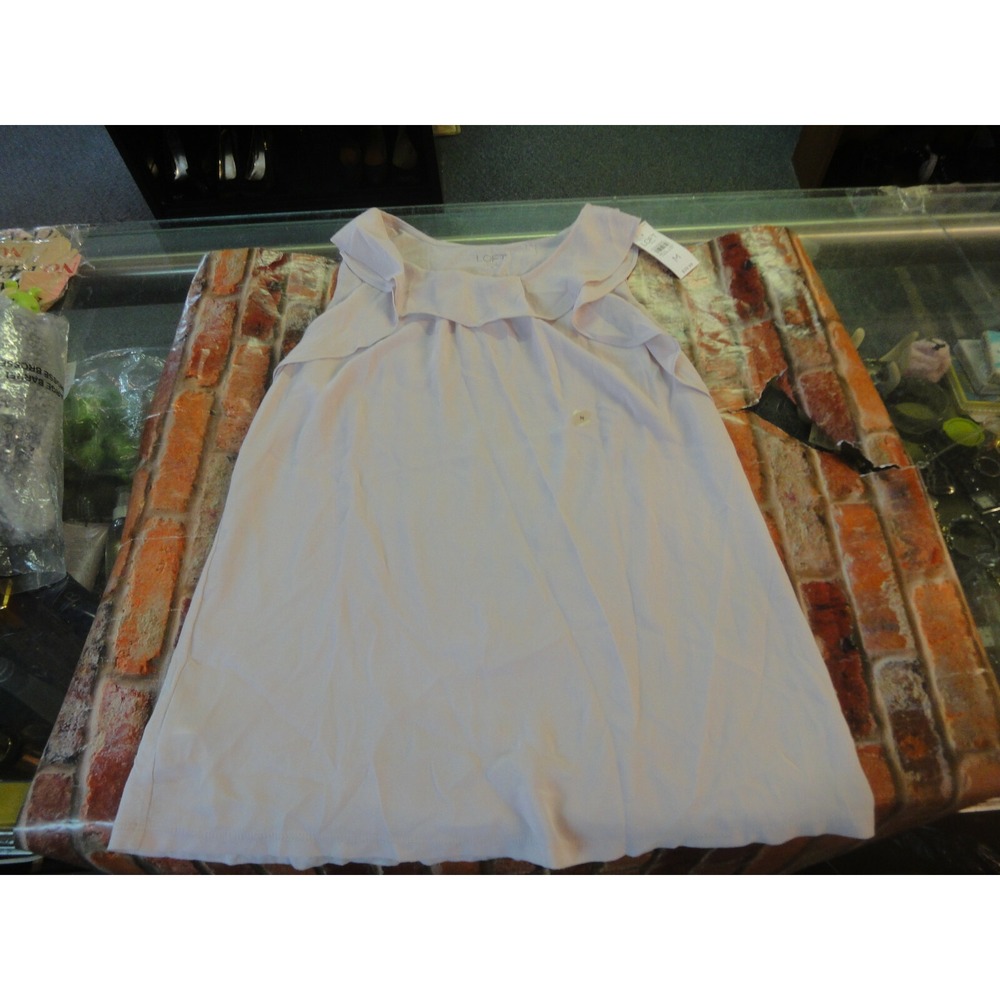 Loft outlet womens M lavander sleeveless ruffle collar shirt top NWT msrp $39.99